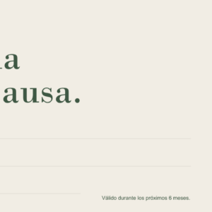 Tarjeta regalo Organic Shizen con el mensaje ‘Regala una pausa’.